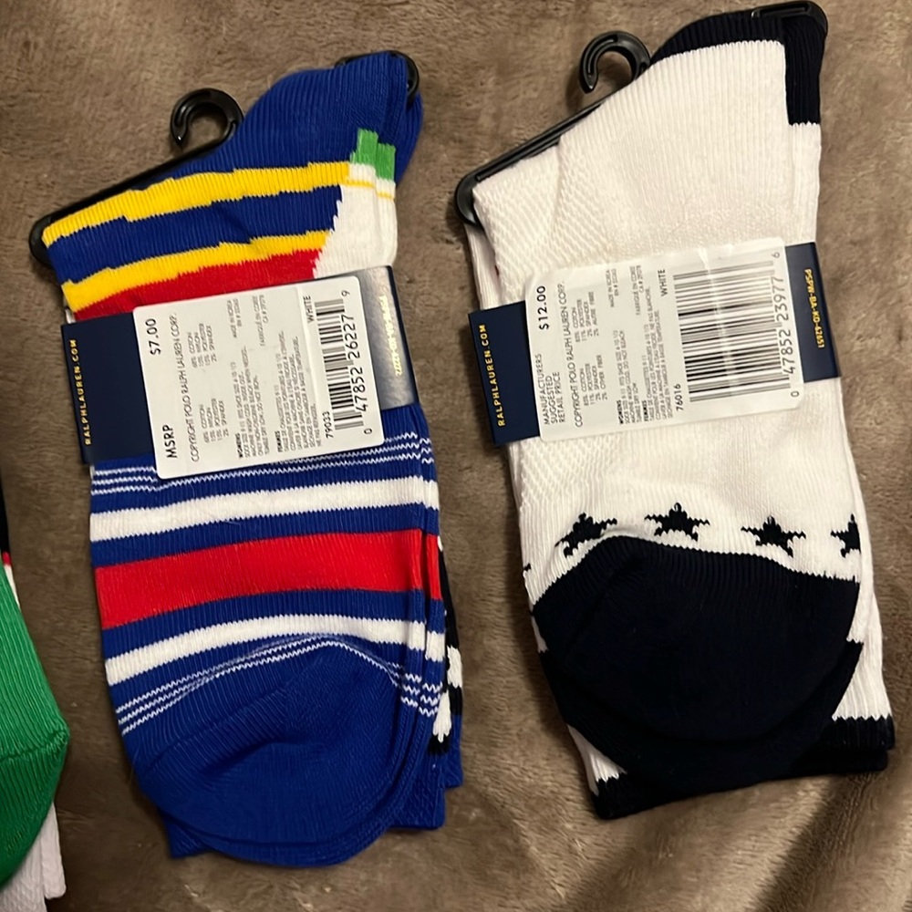 5 single packs Ralph Lauren  socks - Picture 3 of 4